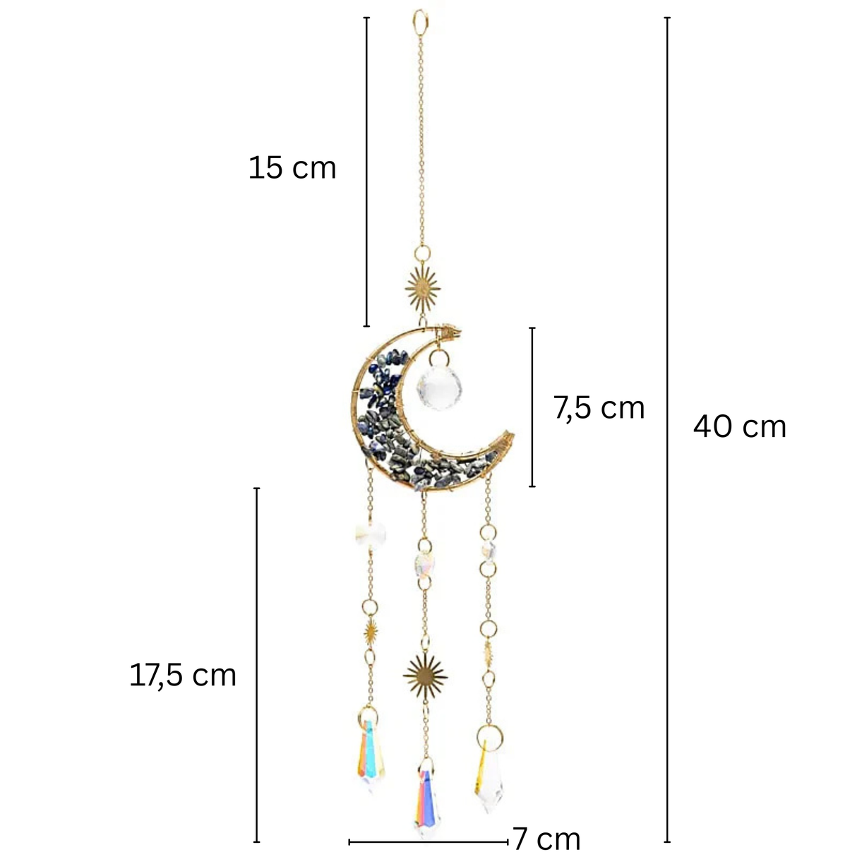 Sonnenfänger Mond mit Lapislazuli