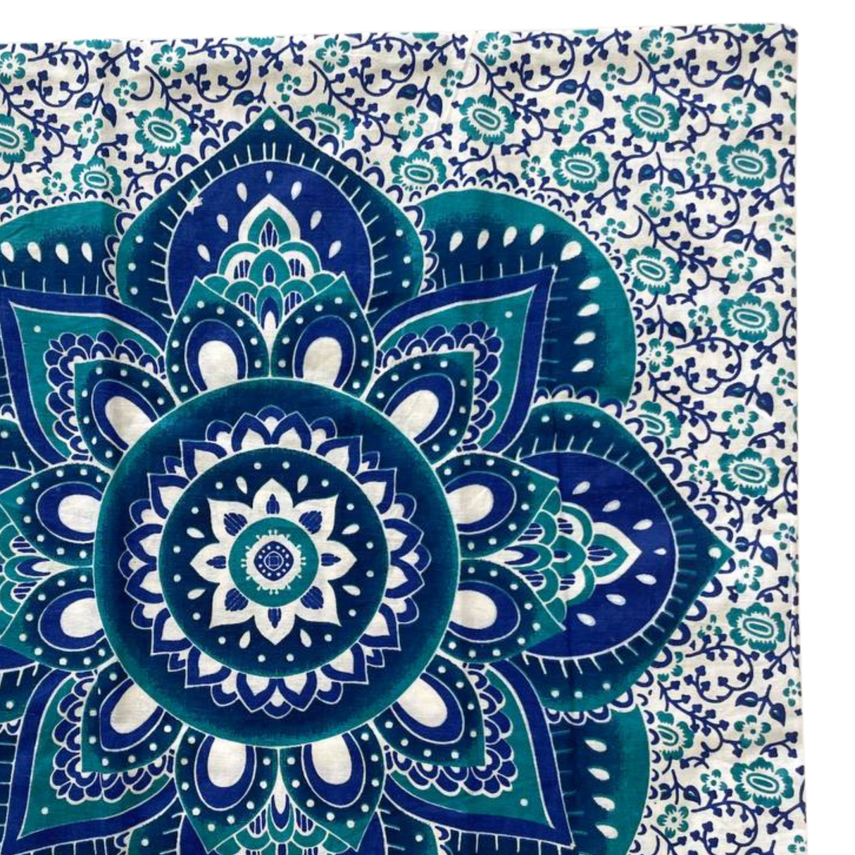 Zwei Kissenhüllen mit Lotusblüte in blau - 2x 40x40 cm aus 100% Baumwolle