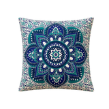 Zwei Kissenhüllen mit Lotusblüte in blau - 2x 40x40 cm aus 100% Baumwolle