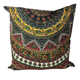 Kissenbezug Stern Mandala grün braun rot 80x80 cm