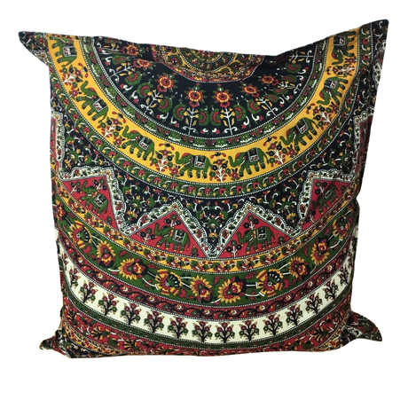 Kissenbezug Stern Mandala grün braun rot 80x80 cm