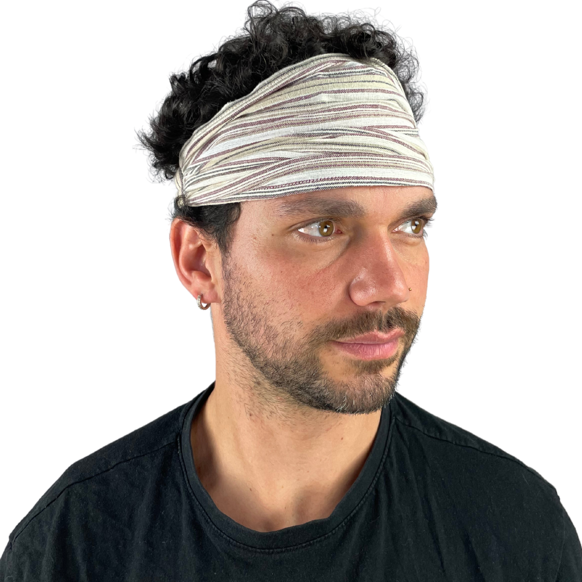 Sarjana Unisex Baumwoll-Bandanas, 10er-Set, Gestreift, Elastisch – Perfekte Stirnbänder Für Yoga, Sport & Alltag