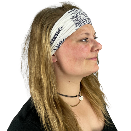 Ram Nami Kopftuch Weiß – Traditionelles Stirnband mit spirituellem Muster
