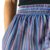 Kurze Hose Fischerstoff Stil blau Unisex alternative Mode aus Nepal Hippiestyle fair gehandelt von Karmandala