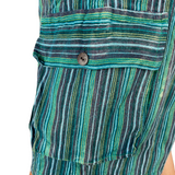 Kurze Hose Fischerstoff Stil grün Unisex alternative Mode aus Nepal Hippiestyle fair gehandelt von Karmandala