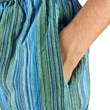 Kurze Hippie Hose Fischerstoff Stil türkis Unisex alternative Mode aus Nepal Hippiestyle fair gehandelt von Karmandala