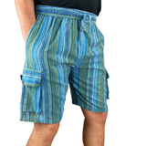 Kurze Hippie Hose Fischerstoff Stil türkis Unisex alternative Mode aus Nepal Hippiestyle fair gehandelt von Karmandala