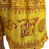 Kurze Sommerhose Ram Nami Gelb - leichte Shorts Unisex alternative Hippie Mode für Yoga und Meditation fair gehandelt