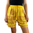 Kurze Sommerhose Ram Nami Gelb - leichte Shorts Unisex alternative Hippie Mode für Yoga und Meditation fair gehandelt