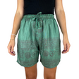 Kurze Sommerhose Ram Nami Grün - leichte Shorts Unisex alternative Hippie Mode für Yoga und Meditation fair gehandelt