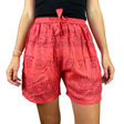 Kurze Sommerhose Ram Nami Rot - leichte Shorts Unisex alternative Hippie Mode für Yoga und Meditation fair gehandelt