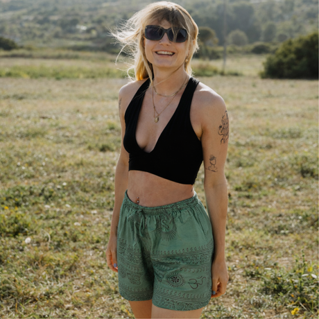 Kurze Sommerhose Ram Nami Grün - leichte Shorts Unisex