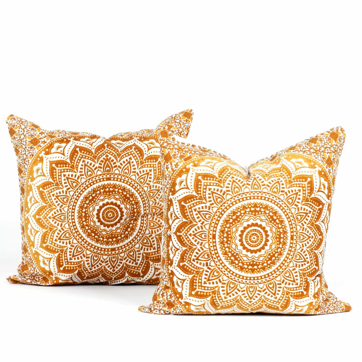 Kissen Ombre Mandala ocker braun