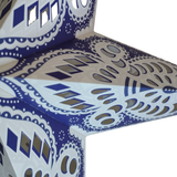 Papierstern Mandala Blau Weiß