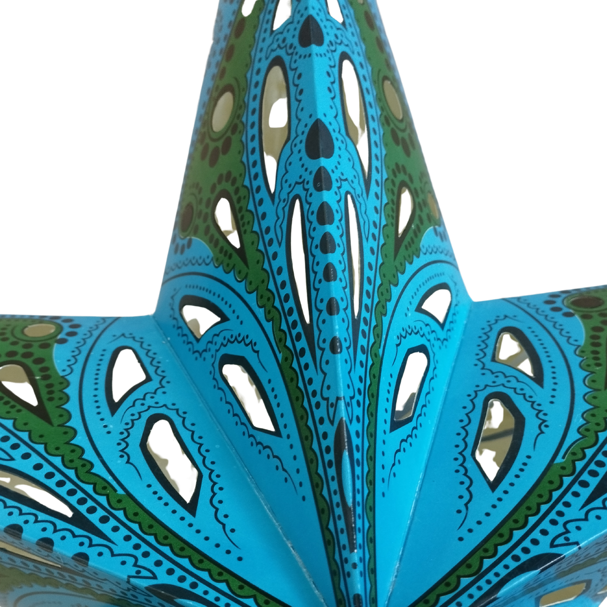 Papierstern Mandala Grün Blau