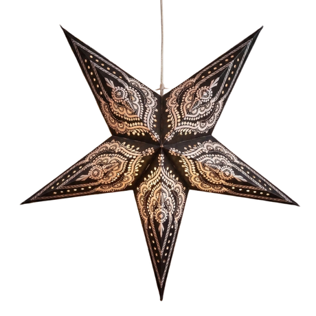 Papierstern Mandala Schwarz Weiß