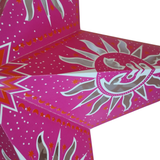 Papierstern Sonne & Mond Pink Weiß