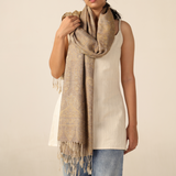 Pashmina-Schal Beige mit orientalischem Paisley-Muster