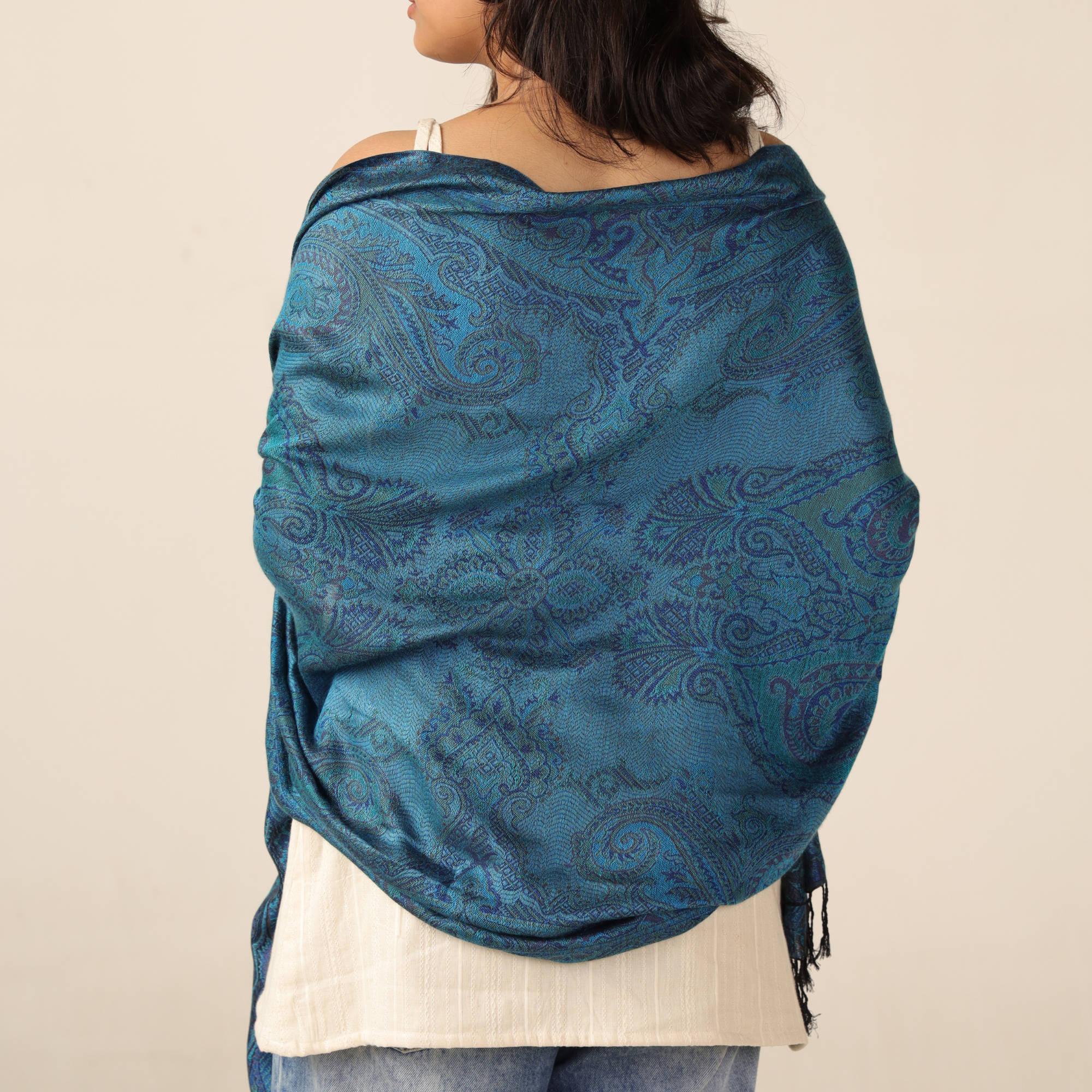 GFM Pashmina-Schal Mit Paisley-Muster – 180 X 70 Cm, Mit Fransen, 230 G