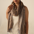 Pashmina Schal braun - Paisley Schal zum umwerfen aus Indien
