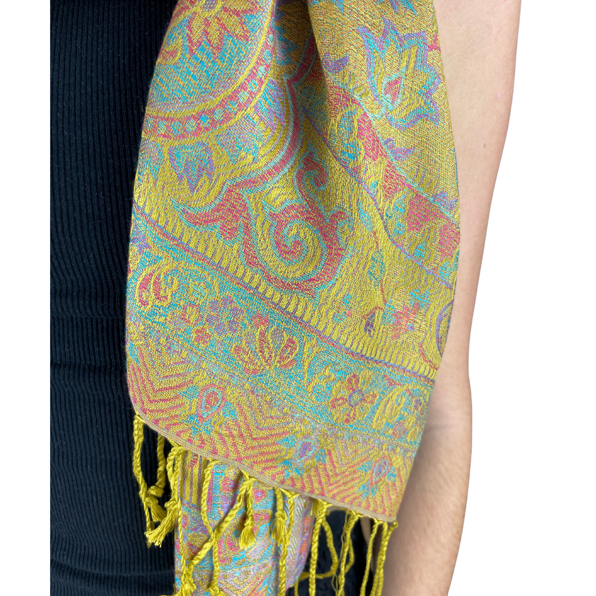 Pashmina Schal Gelb - weicher Schal aus Baumwolle