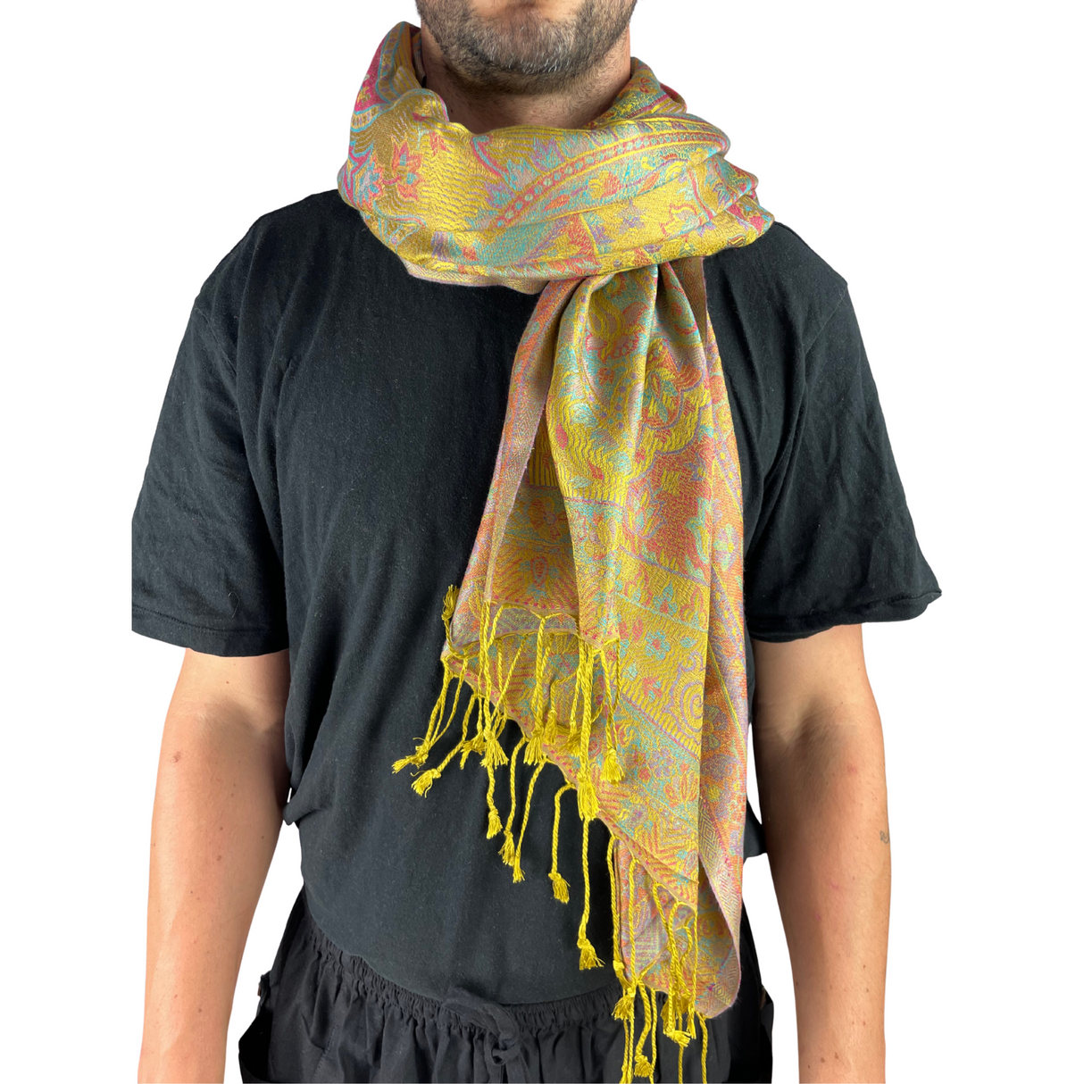 Pashmina Schal Gelb - weicher Schal aus Baumwolle
