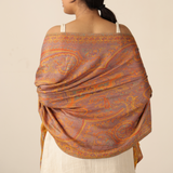 Pashmina-Schal Goldgelb mit feinem Paisley-Muster große Stola