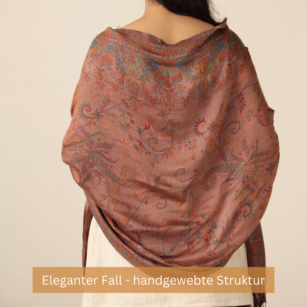 Pashmina Schal Kupfer mit Paisley Muster