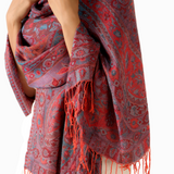 Pashmina Schal Rot - weicher Schal aus Baumwolle