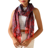 Pashmina Schal Rot - weicher Schal aus Baumwolle