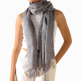 Pashmina Schal Silber - weicher Schal aus Baumwolle