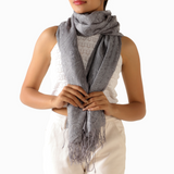 Pashmina Schal Silber - weicher Schal aus Baumwolle