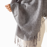 Pashmina Schal Silber - weicher Schal aus Baumwolle