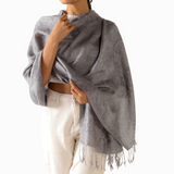 Pashmina Schal Silber - weicher Schal aus Baumwolle