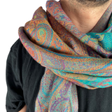 Pashmina Schal Türkis - weicher Schal aus Baumwolle