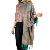 Pashmina Schal Türkis - weicher Schal aus Baumwolle