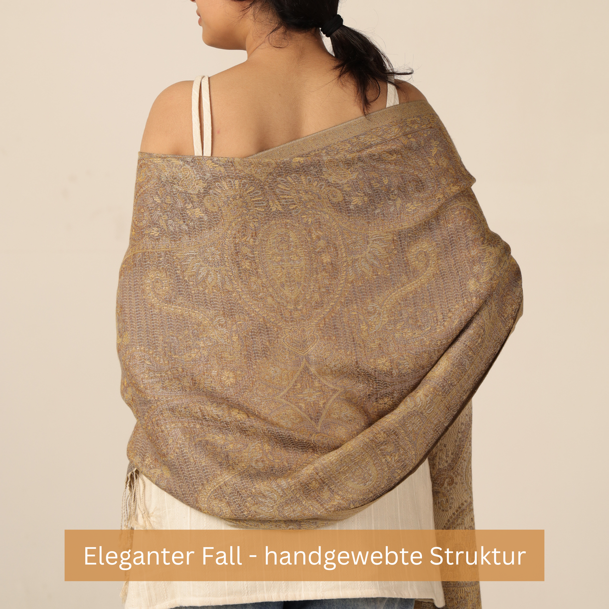 Pashmina-Schal Beige mit Paisley-Muster