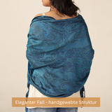 Pashmina-Schal Blau mit Paisley-Muster