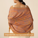 Pashmina-Schal Goldgelb mit Paisley-Muster