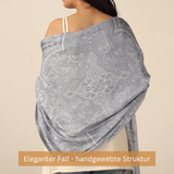 Pashmina Schal Silber mit Paisley Muster