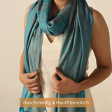 Pashmina-Schal Türkis mit Paisley-Muster