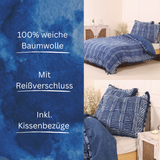 Bettwäsche Indigo Blockdruck Geo