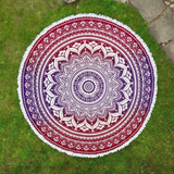 Rundes Mandala Tuch Ombre rosa lila