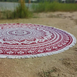 Rundes Mandala Tuch Ombre rosa lila