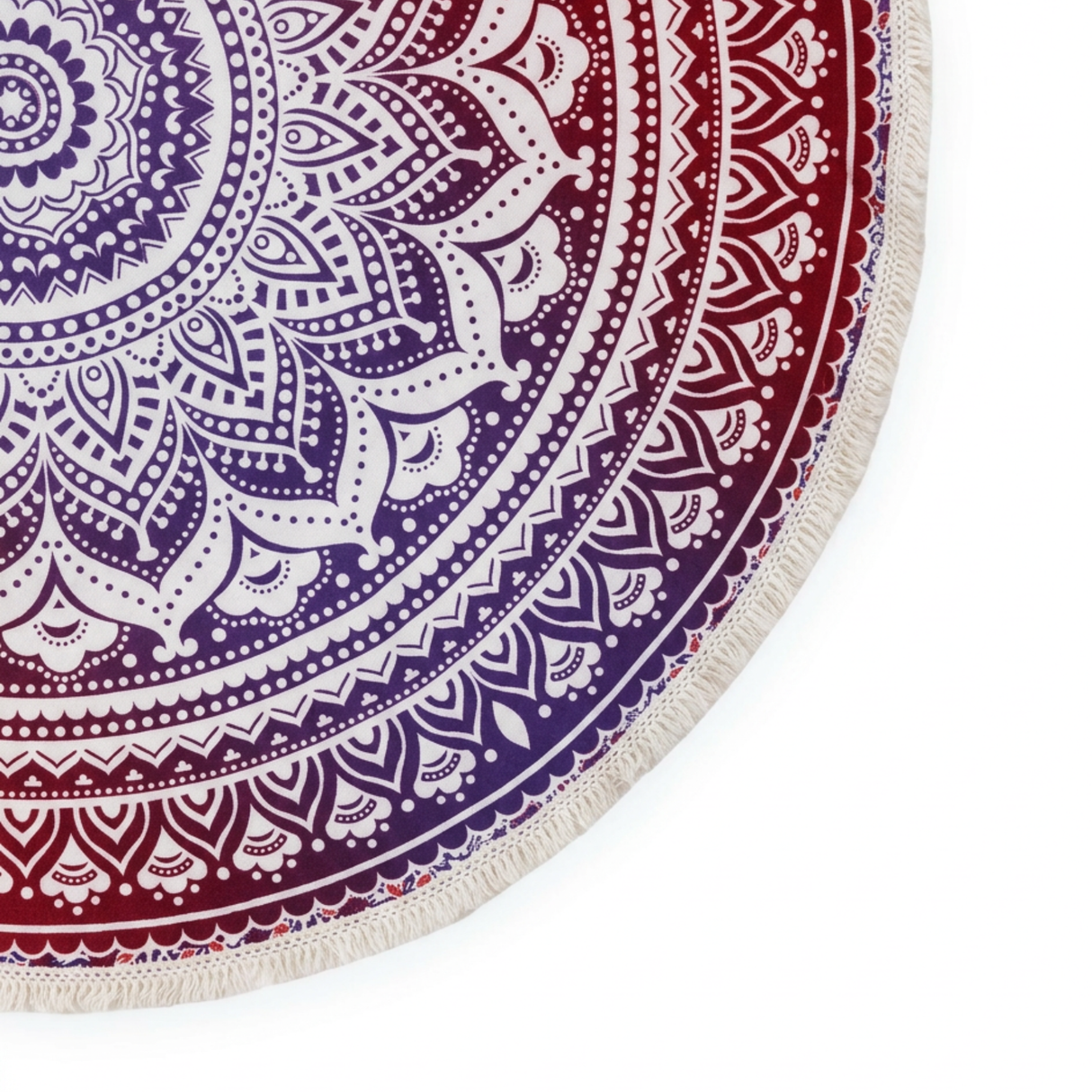 Rundes Mandala Tuch Ombre rosa lila