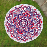 Rundes Mandala Tuch Lotus Blüte rosa lila