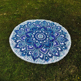 Strandtuch + 2 Kissen Lotus Mandala blau