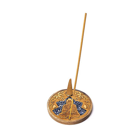 Räucherstäbchen- & Kegelhalter Buddha Sodalith