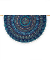 Rundes Mandala Tuch Elefanten blau türkis - ca. 185 cm