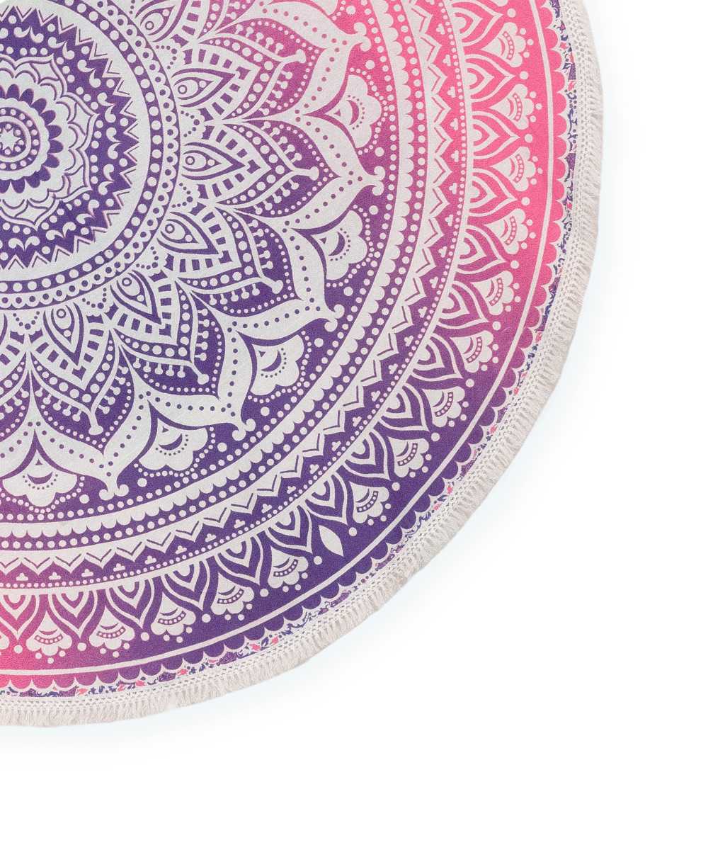 Rundes Mandala Tuch Ombre lila rosa - ca. 185 cm